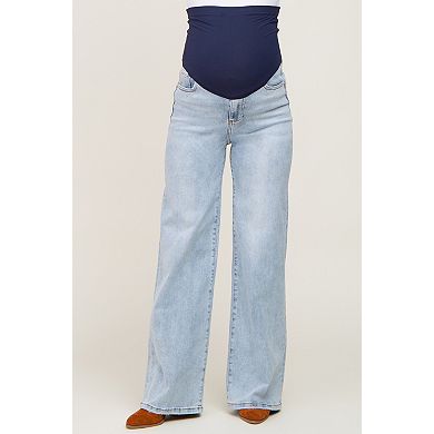 Maternity Blue Wide Leg Maternity Jeans