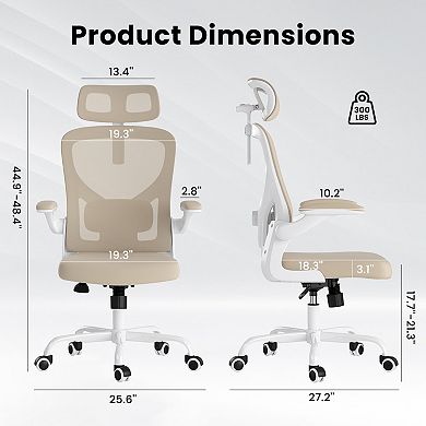 GOODSILO Ergonomic Office Chair with Adjustable Headrest and Lumbar Support for Home and Office Use