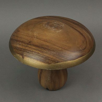 8 Inch Hand Carved Acacia Wood Mushroom Home Decor Sculpture Decorative Statue