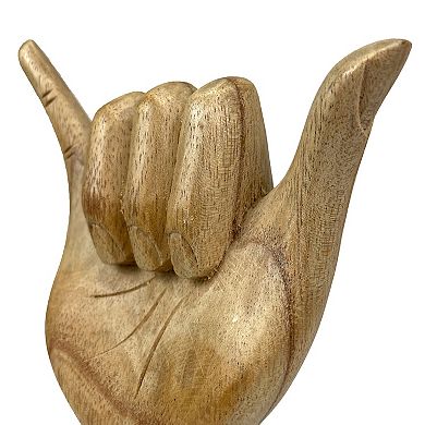 Hang Loose Wooden Hand Sculpture Relaxed Vibes Decor