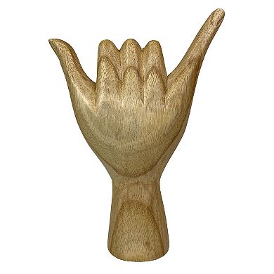Hang Loose Wooden Hand Sculpture Relaxed Vibes Decor
