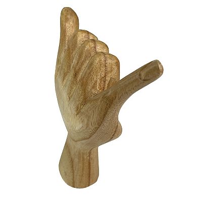 Hang Loose Wooden Hand Sculpture Relaxed Vibes Decor