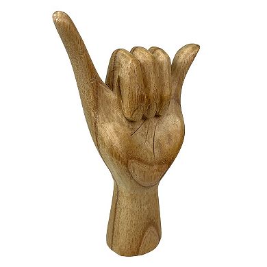 Hang Loose Wooden Hand Sculpture Relaxed Vibes Decor