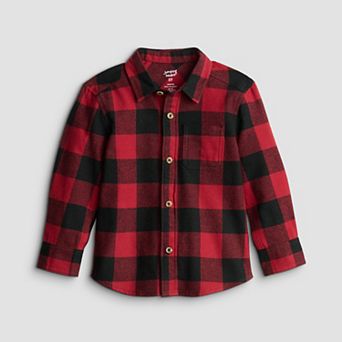 Toddler & Boys 4-12 Jumping Beans® Adaptive Easy Dressing Flannel Button-Down Shirt