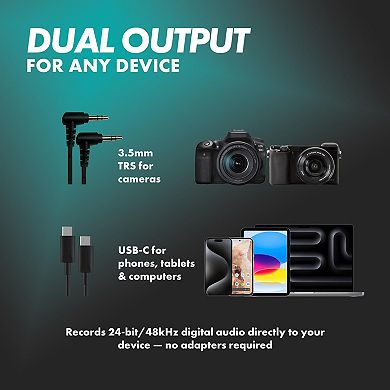 Movo VXR10-AI Shotgun Microphone with AI Noise Cancellation for Cameras, Smartphones, Computers