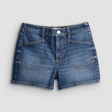 Juniors' SO® High Rise Utility Jean Shorts