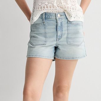 Juniors' SO® High Rise Utility Jean Shorts