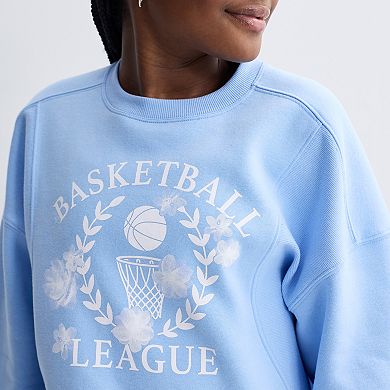 Girls 7-16 Tek Gear® Oversized Seamed Crew Sweatshirt
