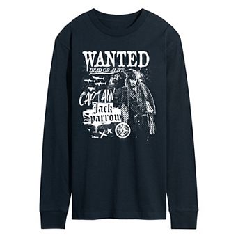 Men's Disney's Pirates of the Caribbean Captain Jack Sparrow Long Sleeve Graphic Tee