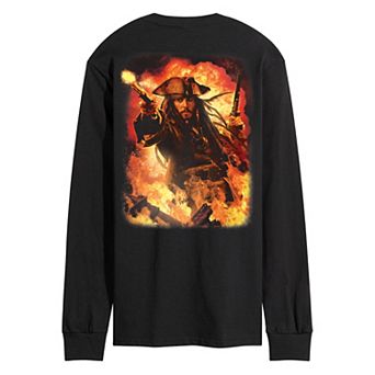 Men's Disney's Pirates of the Caribbean Jack Sparrow Long Sleeve Graphic Tee