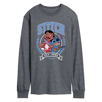 Men's Disney's Lilo & Stitch Collegiate Est. 2002 Long Sleeve Graphic Tee
