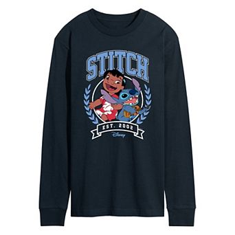 Men's Disney's Lilo & Stitch Collegiate Est. 2002 Long Sleeve Graphic Tee