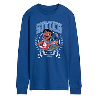 Men's Disney's Lilo & Stitch Collegiate Est. 2002 Long Sleeve Graphic Tee