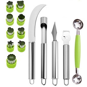 14 pc Fruit Carving & Melon Baller Set for Sculpting, Cutting, and Slicing