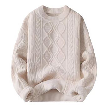 Women’s Heavy Long Sleeve Cable Knit Pullover