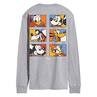 Men's Disney Mickey & Friends Vintage Grid Long Sleeve Graphic Tee