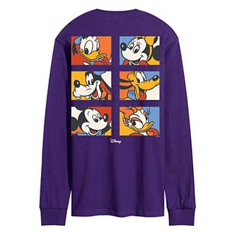 Men's Disney Mickey & Friends Vintage Grid Long Sleeve Graphic Tee