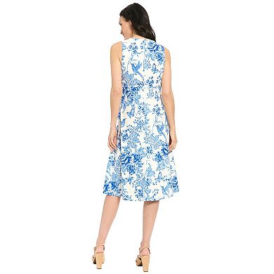 Women's London Times Keyhole Floral Midi Dress