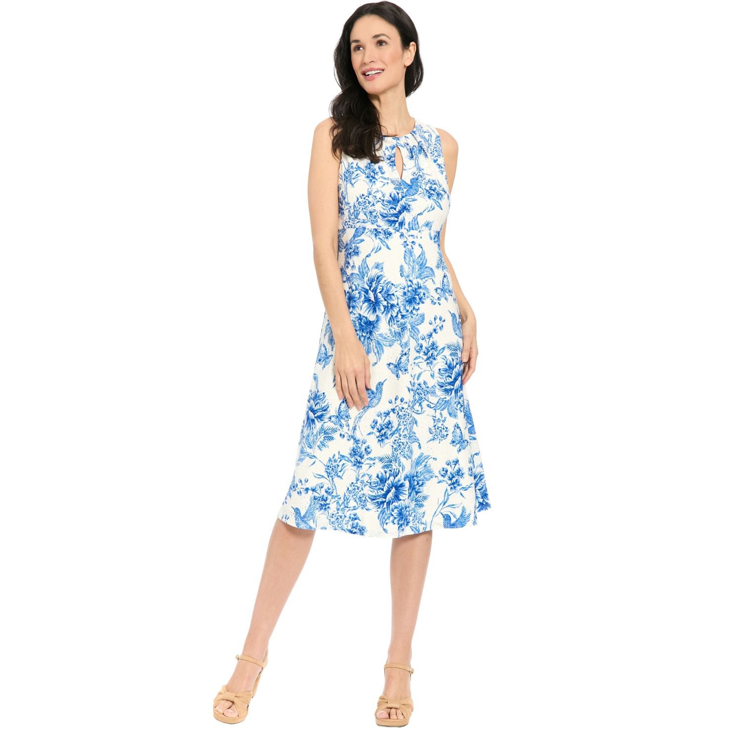Женские платья London Times Keyhole Floral Midi Dress