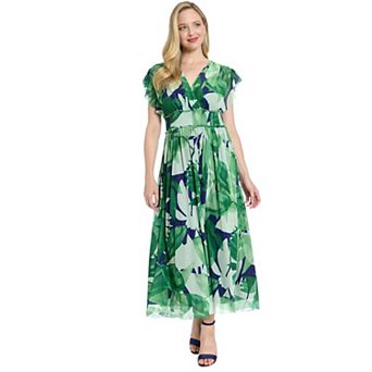 Women's London Times Mock Neck Tiered Mini Halter Dress