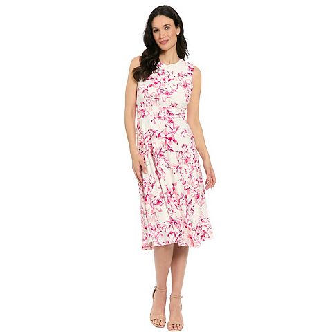Женские платья London Women's London Times Inset Waist Midi Eyelet Dress