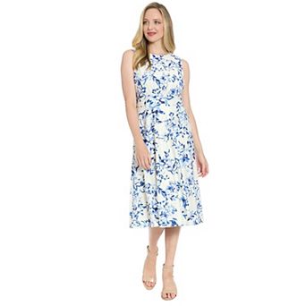 Women's London Times Inset Waist Midi Eyelet Dress