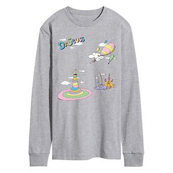 Men's Dr. Seuss Oh The Places You'll Go Icons Long Sleeve Graphic Tee