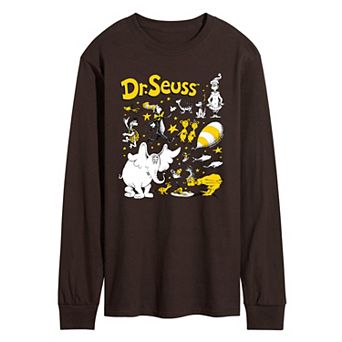 Men's Dr. Seuss Characters Grid Long Sleeve Graphic Tee