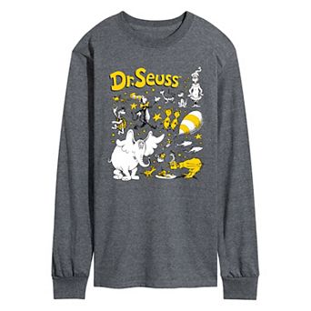 Men's Dr. Seuss Characters Grid Long Sleeve Graphic Tee