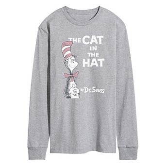 Men's Dr. Seuss The Cat In The Hat Distressed Long Sleeve Graphic Tee