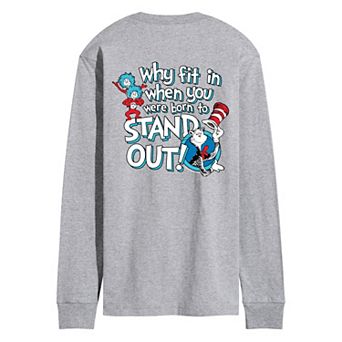 Men's Dr. Seuss The Cat In The Hat Graphic Long Sleeve Graphic Tee