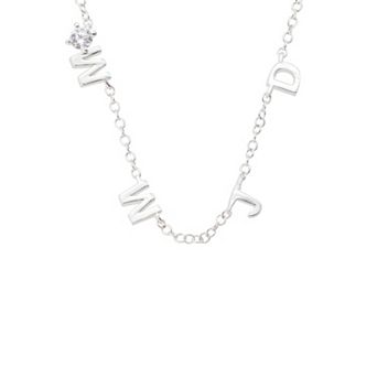 Gratitude & Grace Silver Plated Cubic Zirconia Necklace & Earring Set