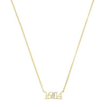 Grace & Gratitude 14k Gold Flash Plated Cubic Zirconia 16:14 Verse Pendant Necklace