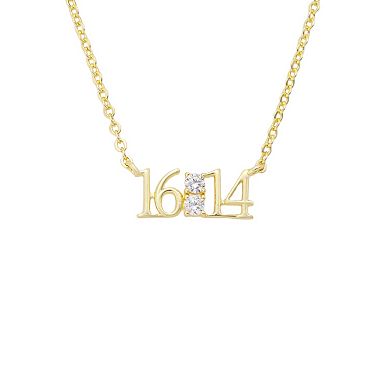 Grace & Gratitude 14k Gold Flash Plated Cubic Zirconia 16:14 Verse Pendant Necklace