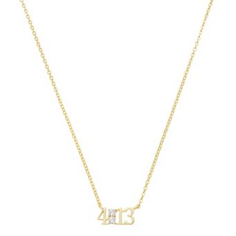 Gratitude & Grace 14k Gold Flash Plated "4:13" Verse Pendant Necklace