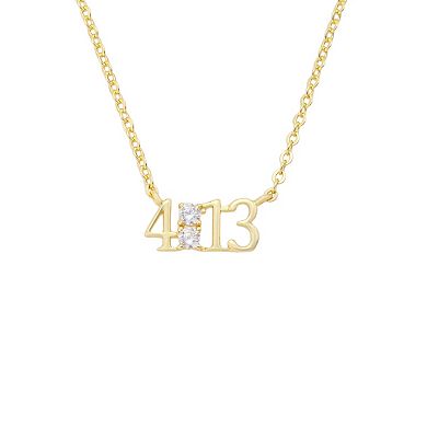 Gratitude & Grace 14k Gold Flash Plated "4:13" Verse Pendant Necklace