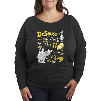 Plus Size Dr. Seuss Characters Grid French Terry Long Sleeve Tee