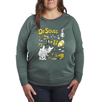 Plus Size Dr. Seuss Characters Grid French Terry Long Sleeve Tee