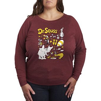 Plus Size Dr. Seuss Characters Grid French Terry Long Sleeve Tee