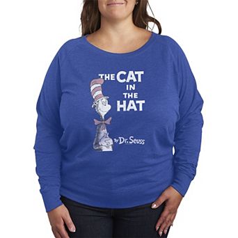 Plus Size Dr. Seuss The Cat In The Hat Distressed French Terry Long Sleeve Tee
