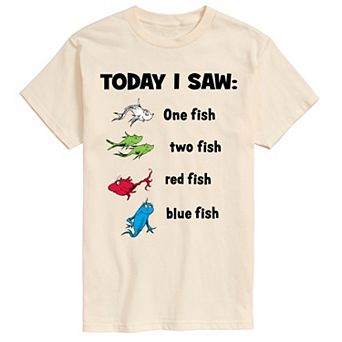 Men's Dr. Seuss Today I Saw One Fish Two Fish Red Fish Blue Fish Graphic Tee