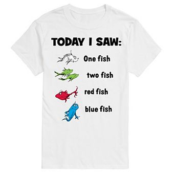 Men's Dr. Seuss Today I Saw One Fish Two Fish Red Fish Blue Fish Graphic Tee