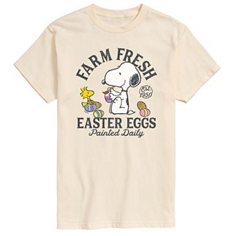 Men's Peanuts Farm Fresh Easter Eggs Painted Daily Graphic Tee