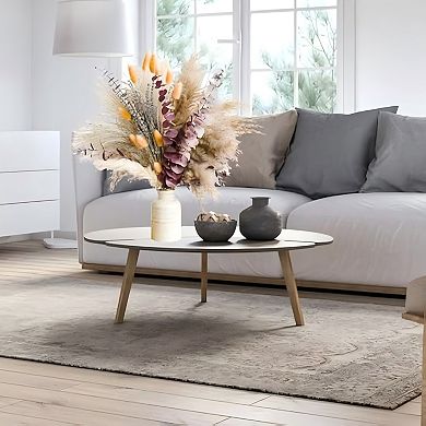 Boho Dried Flower Arrangement: Pampas, Lavender, Eucalyptus, Rabbit Tail for Home Decor