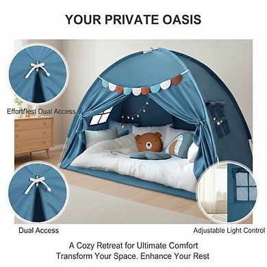 Bed Canopy Tent - Indoor Playhouse & Privacy Tent for Bunk Beds and Room Decor, Cozy Sleeping Gift