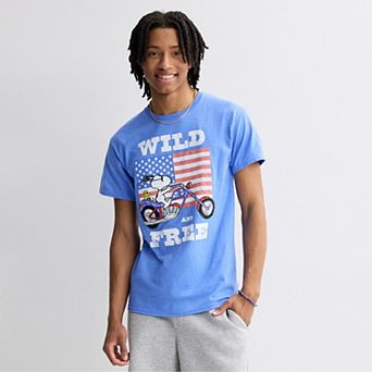 Men's Peanuts Snoopy Wild & Free Americana Graphic Tee