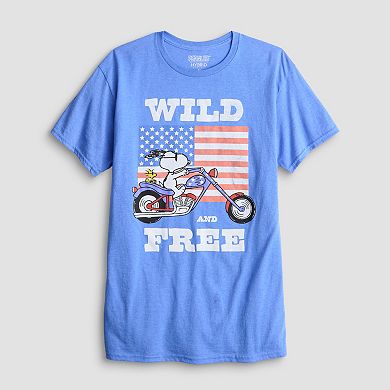 Men's Peanuts Snoopy Wild & Free Americana Graphic Tee