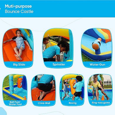 Inflatable Water Slide With Climbing Walls