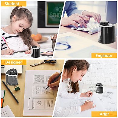 Electric Pencil Sharpener Auto/Manual Portable Battery Powered