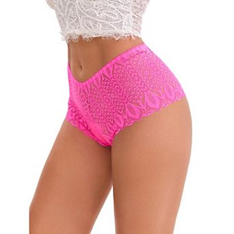Women's High Rise Hollow Lace Hip-Lifting Briefs Full Coverage Breathable Underwear